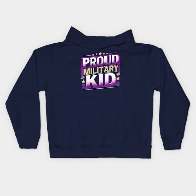 Proud military kids Strength Through Adversity Kids Hoodie by TaansCreation 